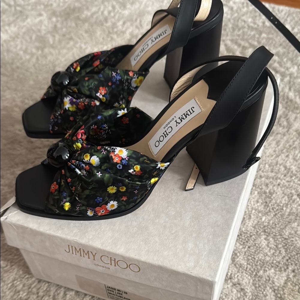 Jimmy Choo Black Floral Women's Shoes
